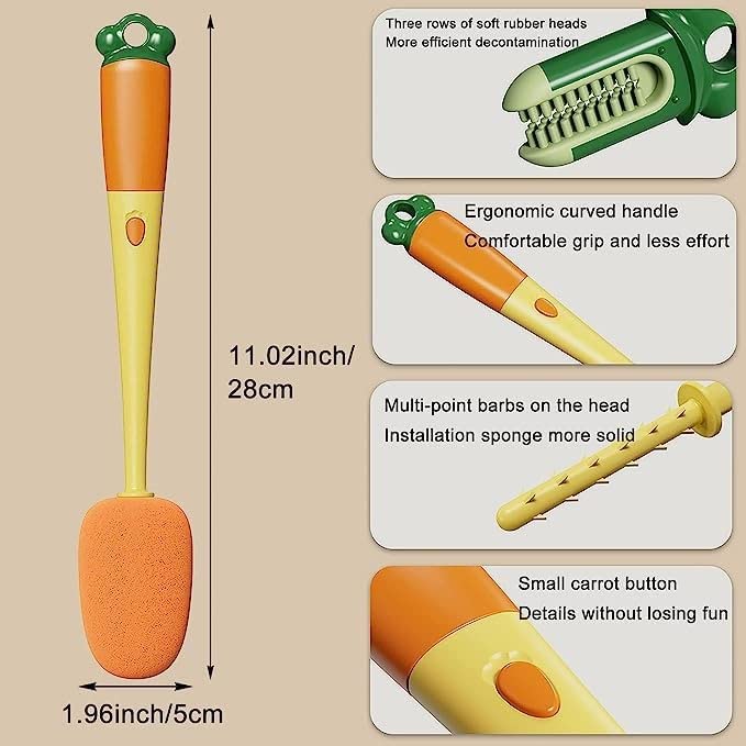 3 in 1 Multifunctional Cleaning Brush for Water Bottles with Long Handle